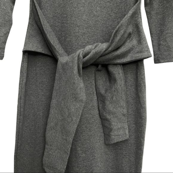 NWT Melloday Grey Long Sleeve Midi Dress - Picture 5 of 6